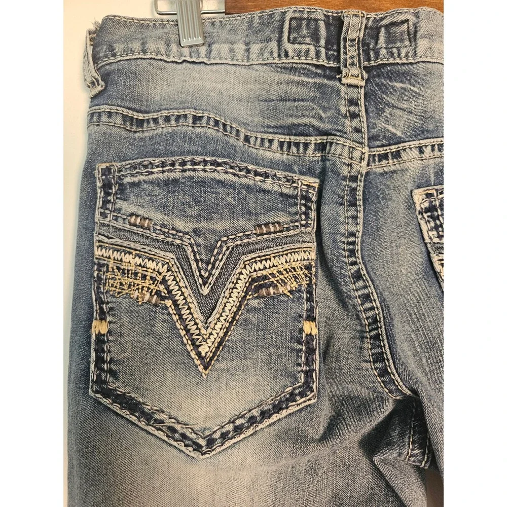 [Streetwear/Y2K] True Luck Jeans Mens 32x32 Blue Embroidered Pocket Straight